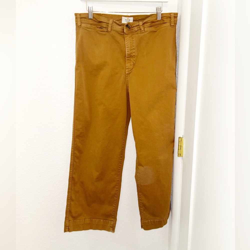 MARINE LAYER The Bridget High Waist Wide Leg Slim Front Crop Pant SZ: 12